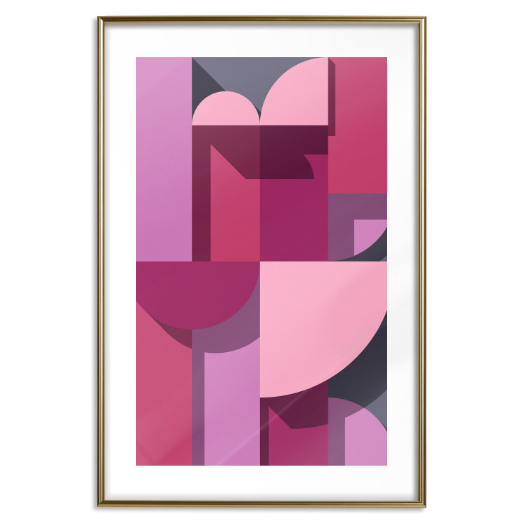 Poster Abstract Home - various geometric figures in shades of pink 125467 additionalImage 14