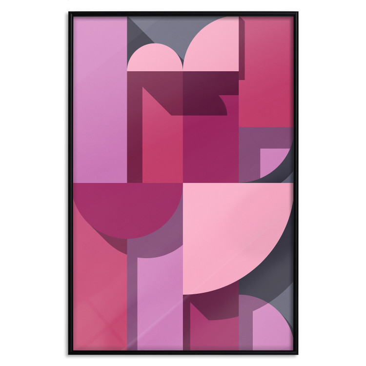 Poster Abstract Home - various geometric figures in shades of pink 125467 additionalImage 24