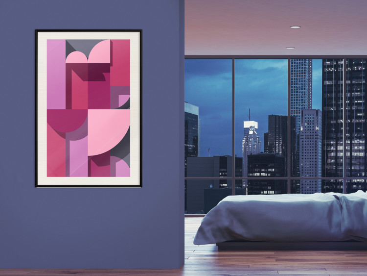 Poster Abstract Home - various geometric figures in shades of pink 125467 additionalImage 22