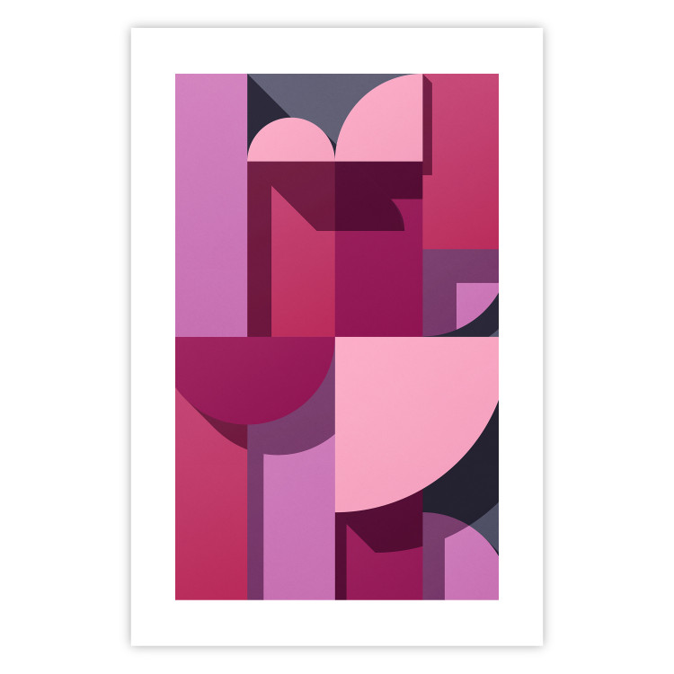Poster Abstract Home - various geometric figures in shades of pink 125467 additionalImage 25