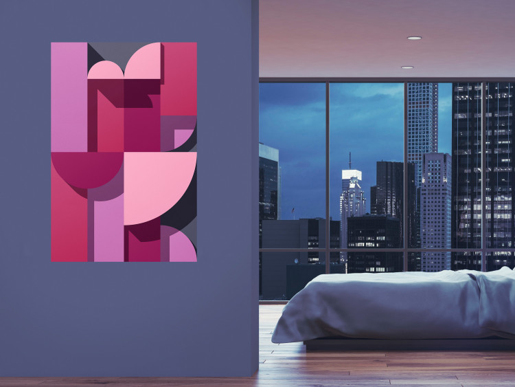 Poster Abstract Home - various geometric figures in shades of pink 125467 additionalImage 23