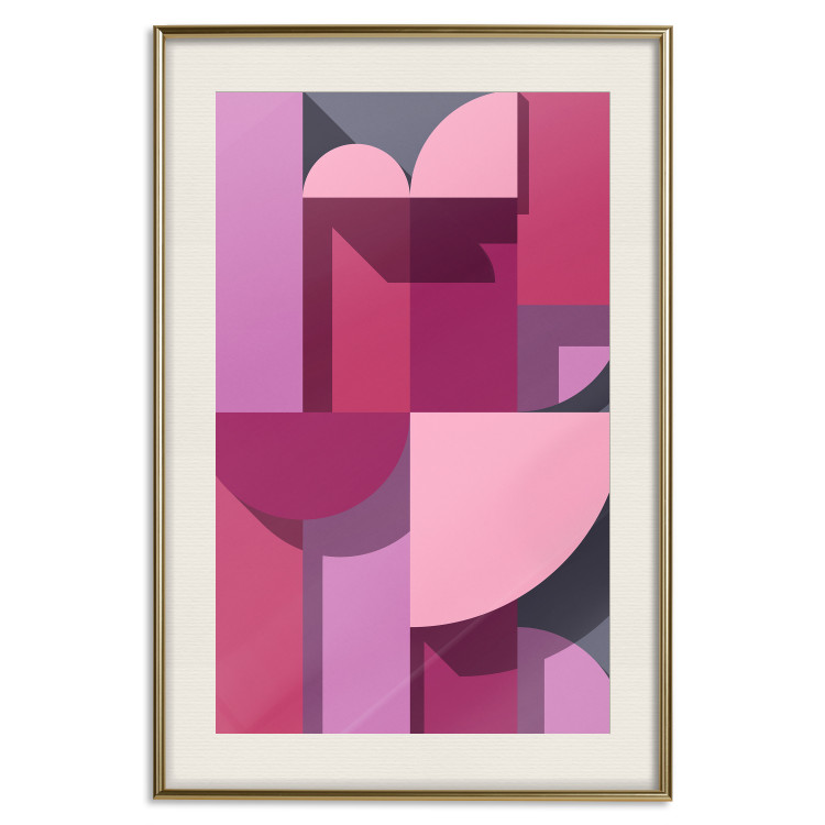 Poster Abstract Home - various geometric figures in shades of pink 125467 additionalImage 19