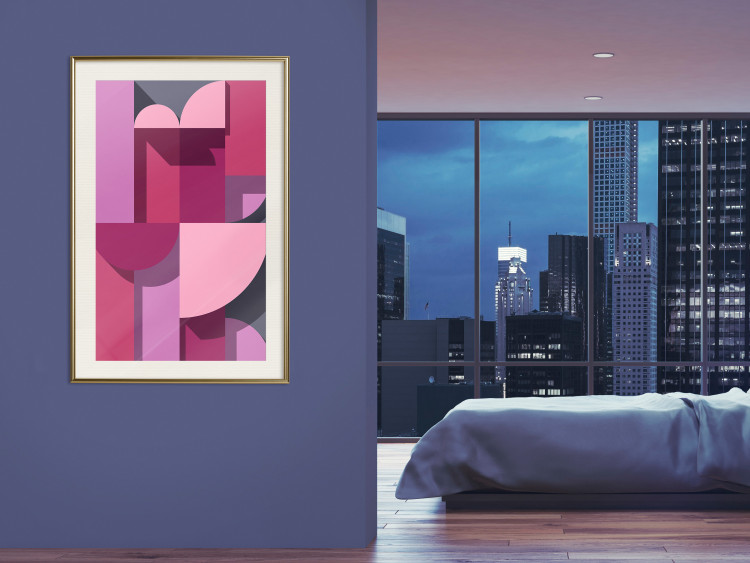 Poster Abstract Home - various geometric figures in shades of pink 125467 additionalImage 21