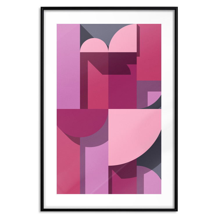 Poster Abstract Home - various geometric figures in shades of pink 125467 additionalImage 17