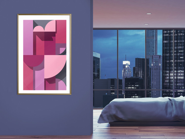Poster Abstract Home - various geometric figures in shades of pink 125467 additionalImage 15