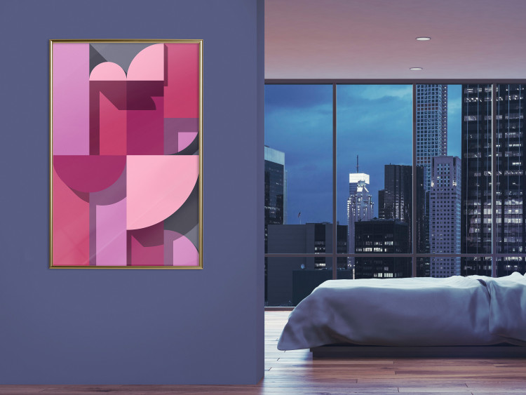 Poster Abstract Home - various geometric figures in shades of pink 125467 additionalImage 5