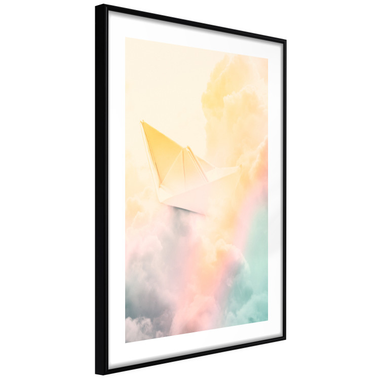 Wall Poster Origami - paper boat in cloud of clouds in a colorful rainbow motif 125667 additionalImage 13