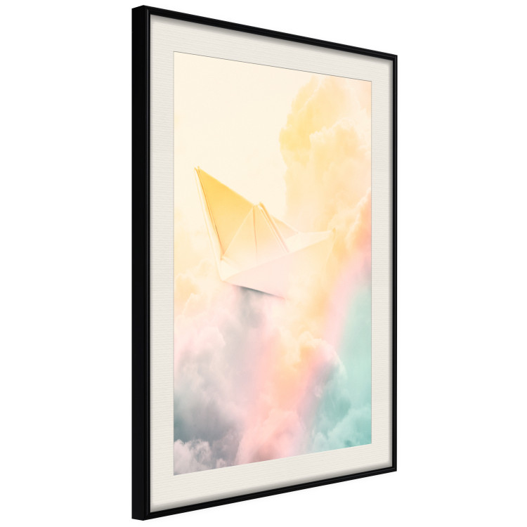 Wall Poster Origami - paper boat in cloud of clouds in a colorful rainbow motif 125667 additionalImage 3