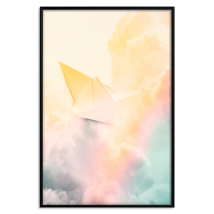 Wall Poster Origami - paper boat in cloud of clouds in a colorful rainbow motif 125667 additionalImage 20