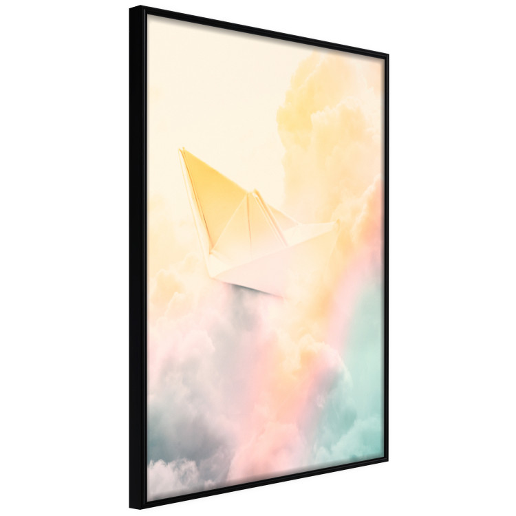 Wall Poster Origami - paper boat in cloud of clouds in a colorful rainbow motif 125667 additionalImage 10