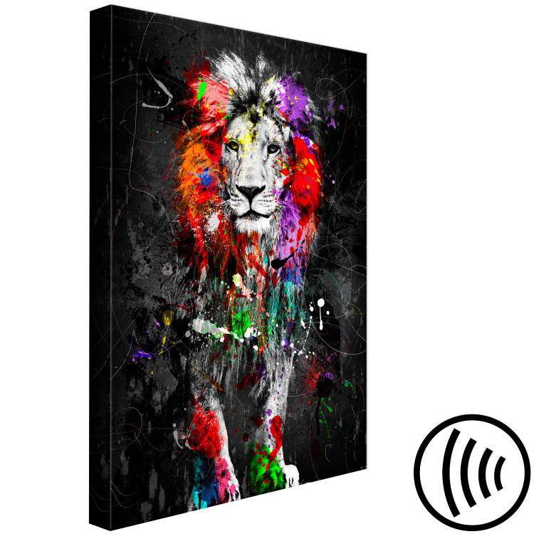 Canvas Print Colourful Animals: Lion (1 Part) Vertical 126967 additionalImage 6