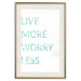 Wall Poster Live More Worry Less - blue English inscription on white background 128367 additionalThumb 20