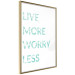 Wall Poster Live More Worry Less - blue English inscription on white background 128367 additionalThumb 14