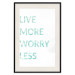 Wall Poster Live More Worry Less - blue English inscription on white background 128367 additionalThumb 19