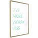 Wall Poster Live More Worry Less - blue English inscription on white background 128367 additionalThumb 9