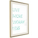 Wall Poster Live More Worry Less - blue English inscription on white background 128367 additionalThumb 3