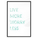 Wall Poster Live More Worry Less - blue English inscription on white background 128367 additionalThumb 17