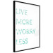Wall Poster Live More Worry Less - blue English inscription on white background 128367 additionalThumb 13