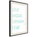Wall Poster Live More Worry Less - blue English inscription on white background 128367 additionalThumb 2