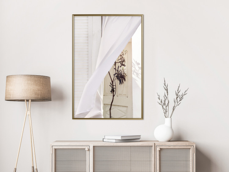 Poster Mystery of the Wind - composition with plant against white architecture 129467 additionalImage 7