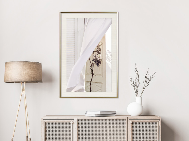 Poster Mystery of the Wind - composition with plant against white architecture 129467 additionalImage 22