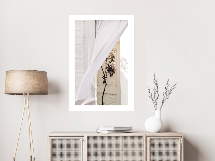 Poster Mystery of the Wind - composition with plant against white architecture 129467 additionalImage 5