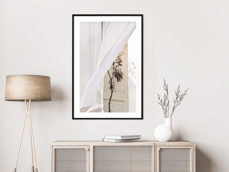 Poster Mystery of the Wind - composition with plant against white architecture 129467 additionalImage 23