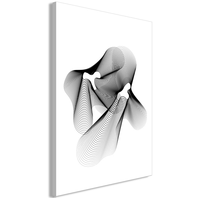 Canvas Print String Theory (1-part) vertical - abstract black and white patterns 129567 additionalImage 2