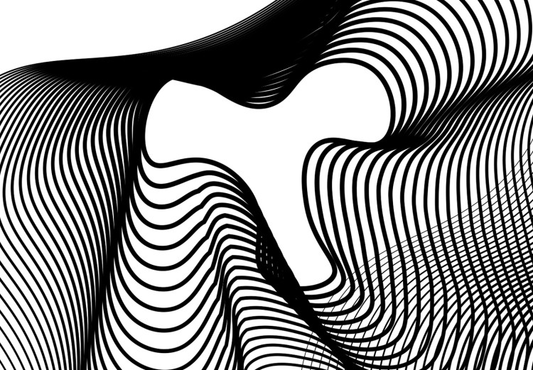 Canvas Print String Theory (1-part) vertical - abstract black and white patterns 129567 additionalImage 4
