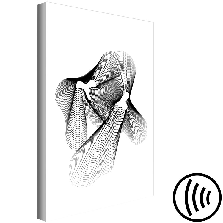 Canvas Print String Theory (1-part) vertical - abstract black and white patterns 129567 additionalImage 6
