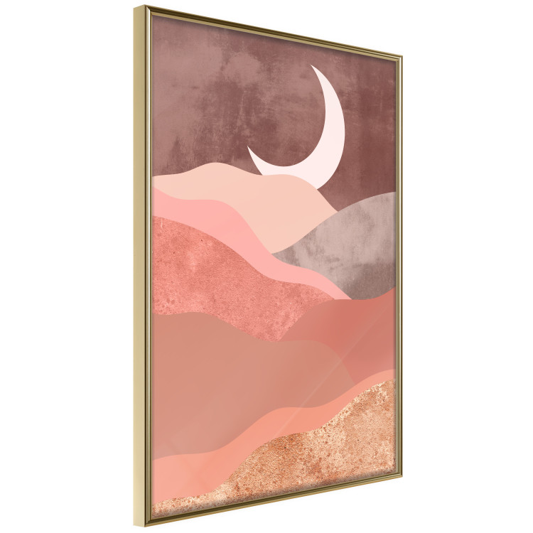 Poster Terracotta Landscape - abstract mountain landscape against a moonlit sky 129767 additionalImage 12