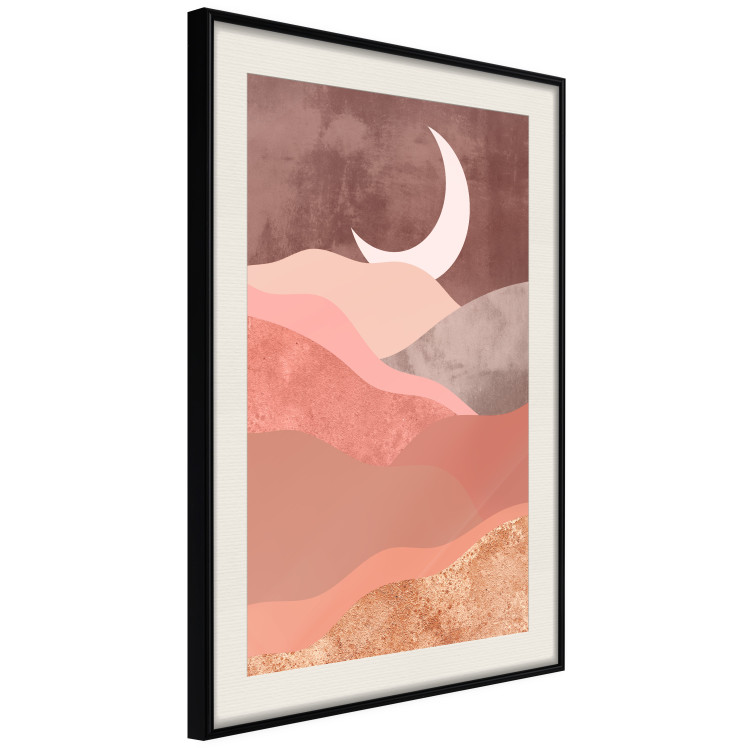 Poster Terracotta Landscape - abstract mountain landscape against a moonlit sky 129767 additionalImage 2