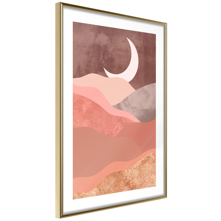 Poster Terracotta Landscape - abstract mountain landscape against a moonlit sky 129767 additionalImage 9