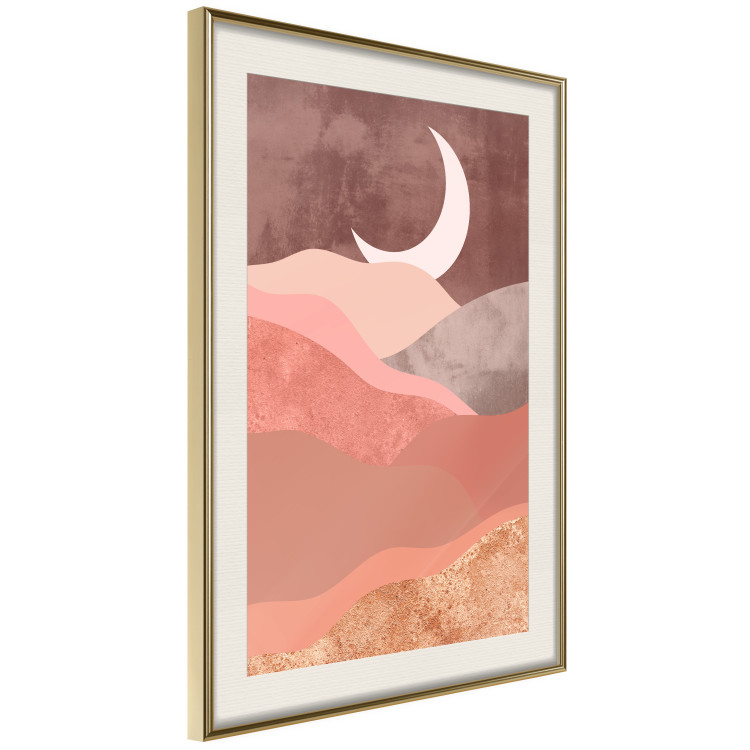 Poster Terracotta Landscape - abstract mountain landscape against a moonlit sky 129767 additionalImage 3