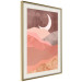Poster Terracotta Landscape - abstract mountain landscape against a moonlit sky 129767 additionalThumb 3