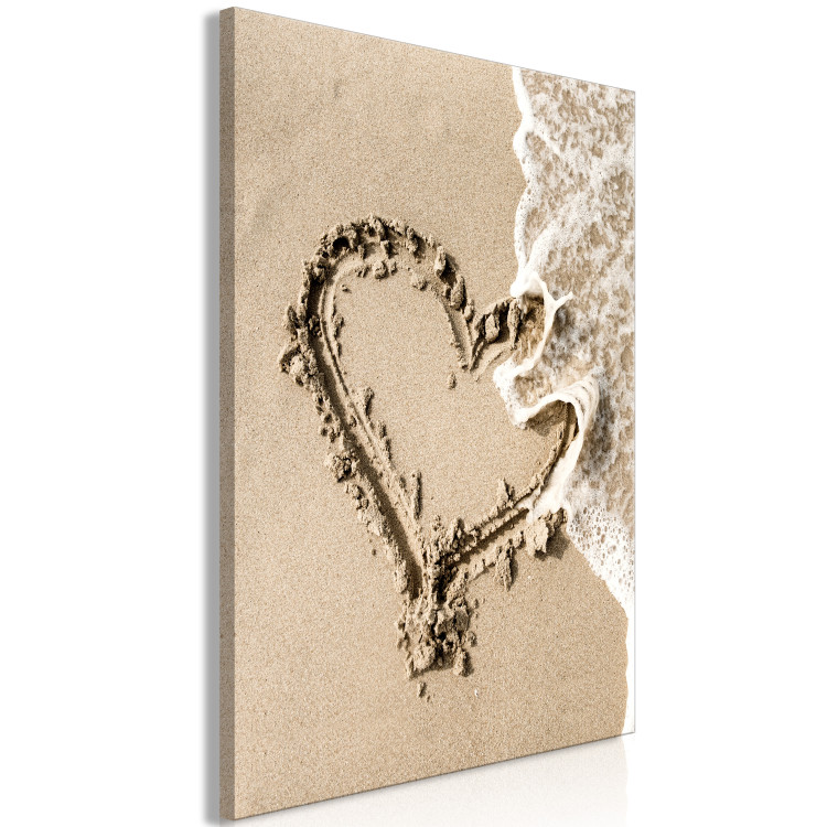 Canvas Print Wave of Love (1-piece) Vertical - heart-shaped landscape on the beach 131567 additionalImage 2