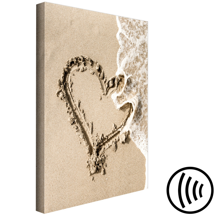 Canvas Print Wave of Love (1-piece) Vertical - heart-shaped landscape on the beach 131567 additionalImage 6