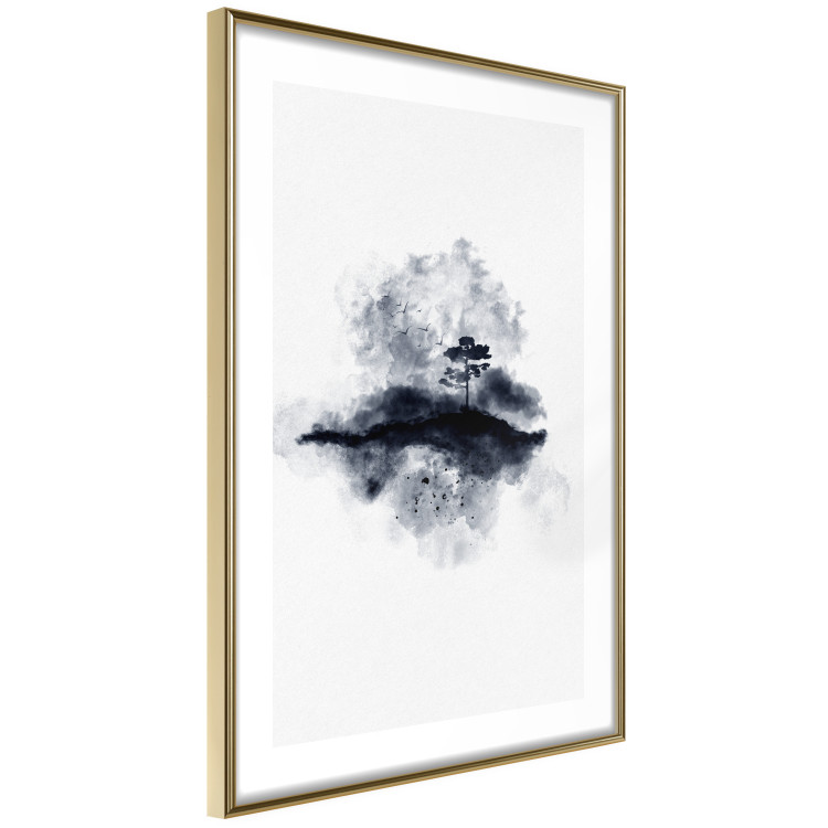 Wall Poster Lonely Tree - abstract landscape of a tree in a circle on a white background 131767 additionalImage 7