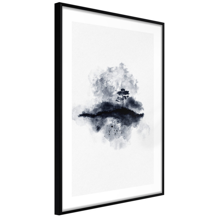 Wall Poster Lonely Tree - abstract landscape of a tree in a circle on a white background 131767 additionalImage 6