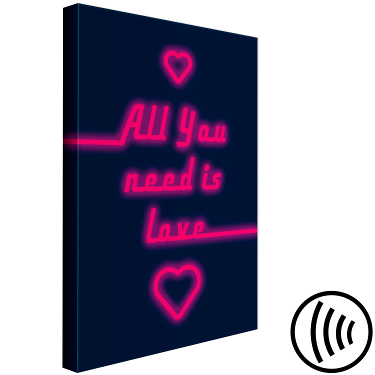 Canvas All You Need Is Love (1-piece) Vertical - pink quote with heart 131967 additionalImage 6