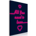 Canvas All You Need Is Love (1-piece) Vertical - pink quote with heart 131967 additionalThumb 2