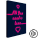 Canvas All You Need Is Love (1-piece) Vertical - pink quote with heart 131967 additionalThumb 6
