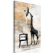 Canvas Art Print TV Giraffe (1-piece) Vertical - whimsical funny animal 132267 additionalThumb 2