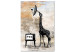Canvas Art Print TV Giraffe (1-piece) Vertical - whimsical funny animal 132267