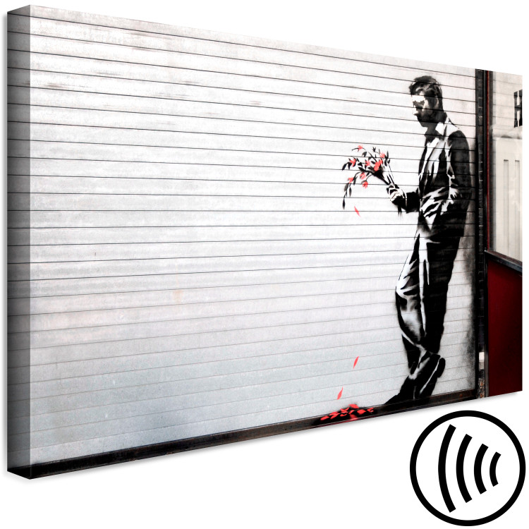 Canvas Print Smitten (1-piece) Wide - street art of a man on a wall 132467 additionalImage 6