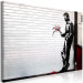 Canvas Print Smitten (1-piece) Wide - street art of a man on a wall 132467 additionalThumb 2