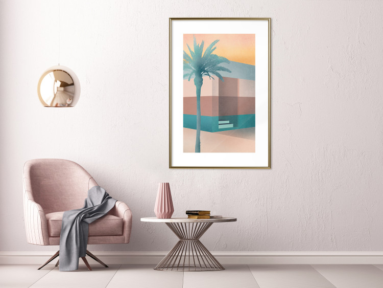 Wall Poster Pastel Alley - tropical palm composition in pastel colors 135167 additionalImage 19