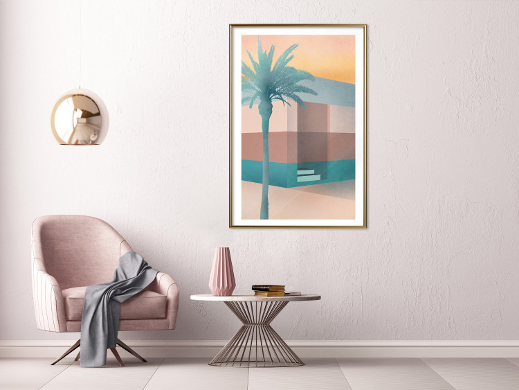 Wall Poster Pastel Alley - tropical palm composition in pastel colors 135167 additionalImage 16