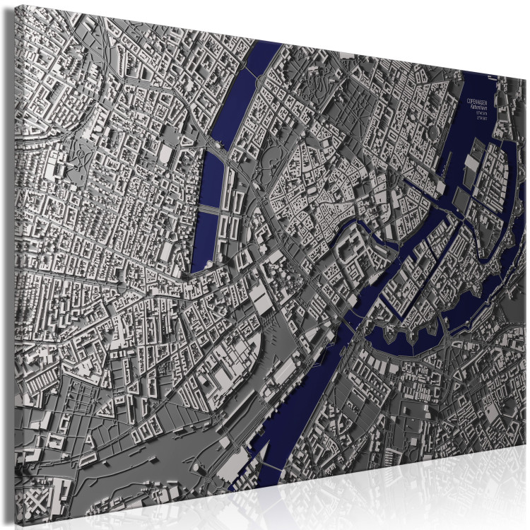 Canvas Art Print Aerial View of Copenhagen (1-piece) Wide - city map in Denmark 135367 additionalImage 2