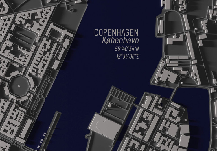 Canvas Art Print Aerial View of Copenhagen (1-piece) Wide - city map in Denmark 135367 additionalImage 4